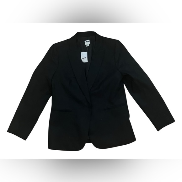 J. Crew Womens Black Petite linen-blend one-button blazer - Picture 4 of 11